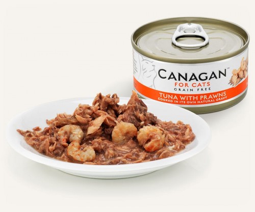 CANAGAN 原之選 無穀物吞拿魚肉伴蝦肉罐頭 75g